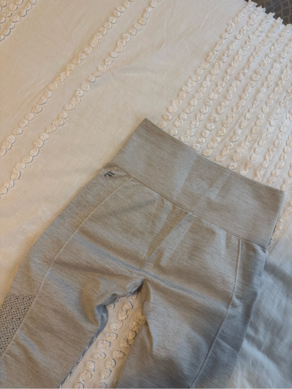 Fabletics Light Gray High-Waist Seam Detail Leggings